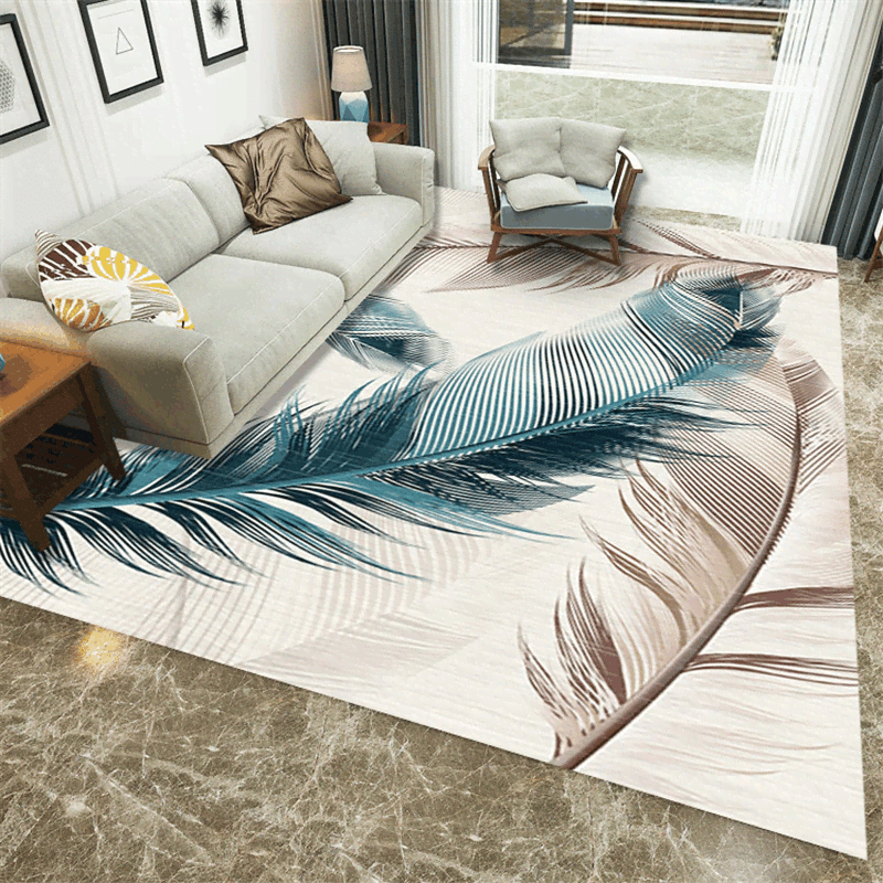 Modern Feather Printed Rug Carpet
