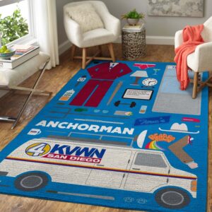 Movie Art Anchorman Area Rug- The of Ron Burgundy Rug Carpet