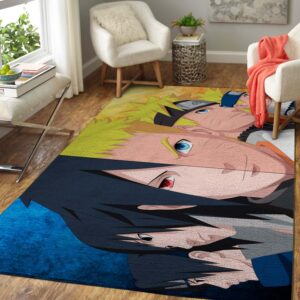Naruto vs Sasuke Area Rug Carpet - Naruto Home Decor- HomeBeautyUS