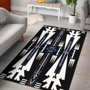 Native American Blue Culture Symbol Area Rug Carpet
