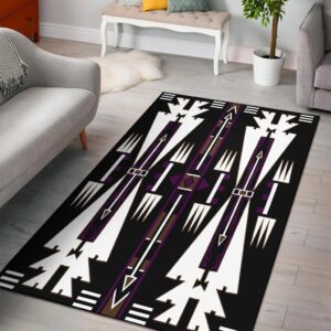 Native American Purple Culture Symbol Area Rug Carpet