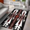 Native American Red Neon Culture Symbol Area Rug Carpet