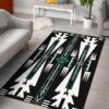Native American Turquoise Blue Culture Symbol Area Rug Carpet