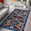 Pink Blue Native Tribes Pattern Native American Area Rug Carpet
