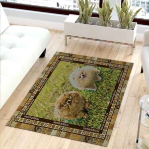 Pomeranian Friend Area Rug Carpet