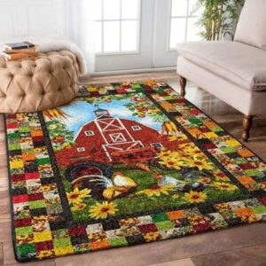 Poultry Chicken Rectangle Rug Carpet