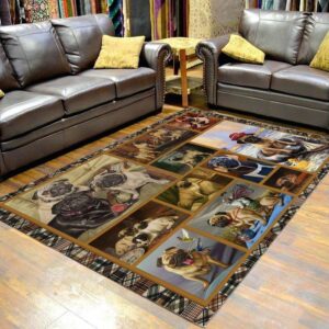 Pug Cute Area Rug Carpet
