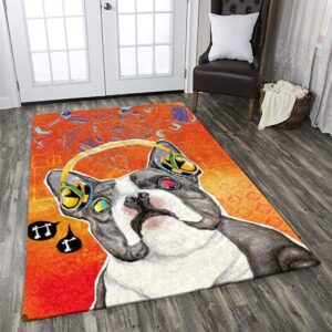 Pug Is Listening Music Rug