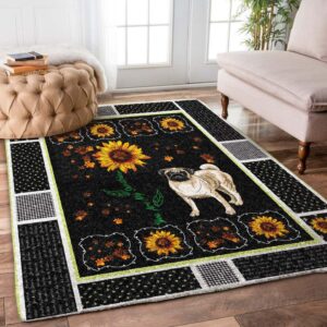 Pug Sunflower Rug Carpet