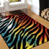 Rainbow Zebra Rug Carpet