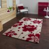 Red Flower Rug Carpet