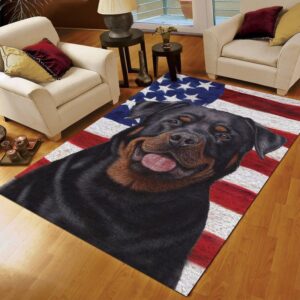 Rottweiler American Carrying You Rug Carpet