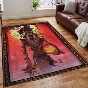 Skull And Cat Halloween Rug Carpet