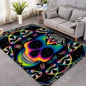 Skull Colorful Living Room Rug