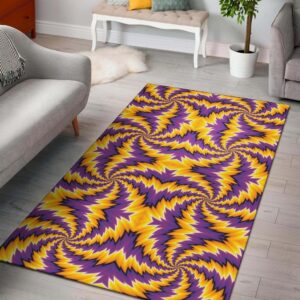 Spiral Optical Illusion Area Rug Carpet Carpets Purple Yellow