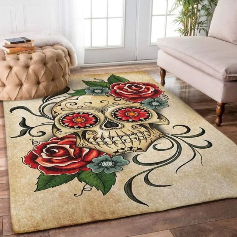 Sugar Skull Art Rectangle Rug
