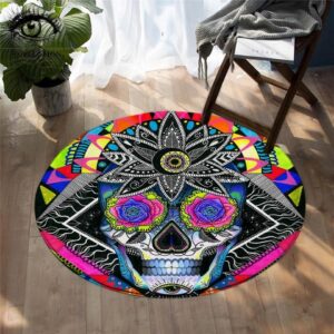Sugar Skull by Pixie Cold Art Area Rug Carpets