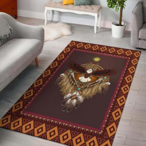 Sun Owl Dreamcatcher Native American Design Area Rug Carpet