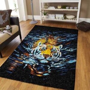 Tiger Swimming Area Rug Carpet