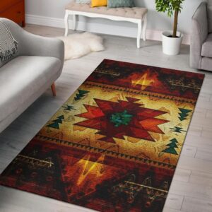 United Tribes Brown Design Native American Area Rug Carpet