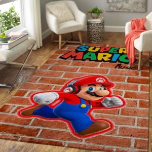 Video Game Fans Mario Area Rug Carpet - Gaming Home Decor