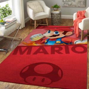 Video Game Fans Mario Area Rug Gaming Home Rug Carpet