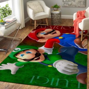 Video Game Fans Super Mario Bros. Game Area Rug Carpet