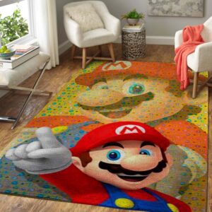 Videogame Fans Mario - Video Game Area Rug Carpet - Gaming Home Decor