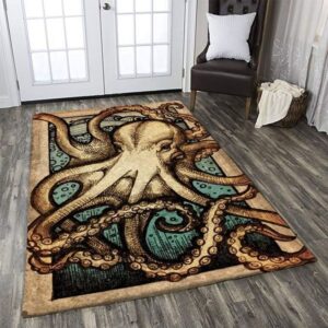 Vintage Octopus Rectangle Rug Carpet