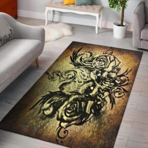 "Weathered" Premium Skull Area Rug Carpet