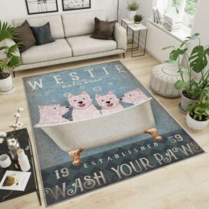 Westie Rug Carpet Mat All Over Print
