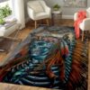Wolf Warrior Area Rug Carpet