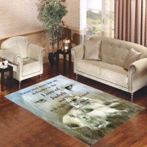 bible verse lion of judah Living room carpet rugs