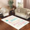 bible verse she is clothed colorful Living room carpet rugs