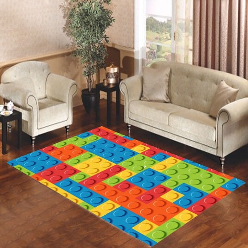 blocks rainbow lego art pattern Living room carpet rugs - Travels in  Translation