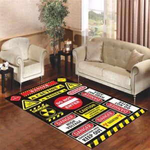 caution sign sticker Living room carpet rugs