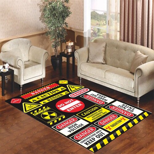 caution sign sticker Living room carpet rugs