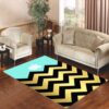 chevron gold black apple Living room carpet rugs