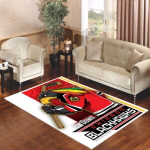 chicago blackhawk mascot logo Living room carpet rugs