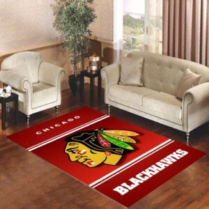 chicago blackhawks Living room carpet rugs