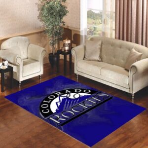 colorado rockies logo on blue Living room carpet rugs
