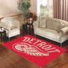 detroit red wings distressed logo Living room carpet rugs