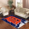 detroit tigers blue texture Living room carpet rugs