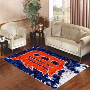 detroit tigers blue texture Living room carpet rugs