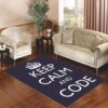 dexter keep calm code Living room carpet rugs