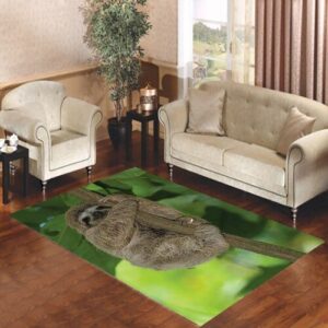 dolla dolla bill sloth hanging from tree Living room carpet rugs