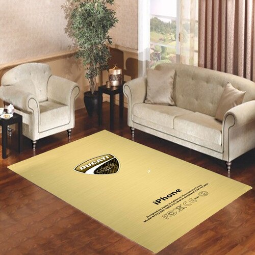 dukati logo gold Black Living room carpet rugs