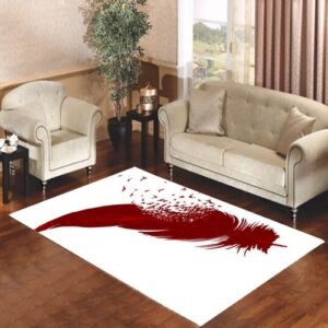 feathers overlay Living room carpet rugs