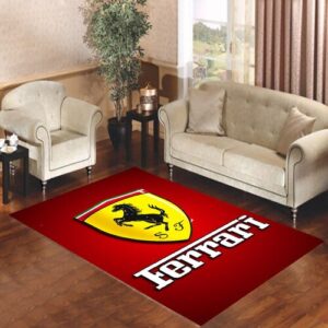 ferrari auto red logo Living room carpet rugs