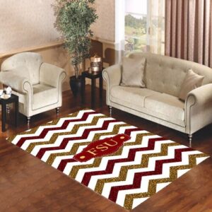 florida state chevron monogram Living room carpet rugs